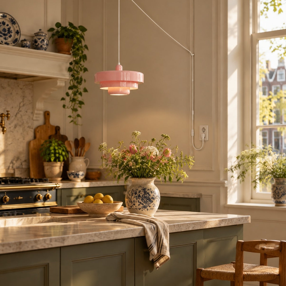 Retro Bauhaus Plug-In Pendant Light