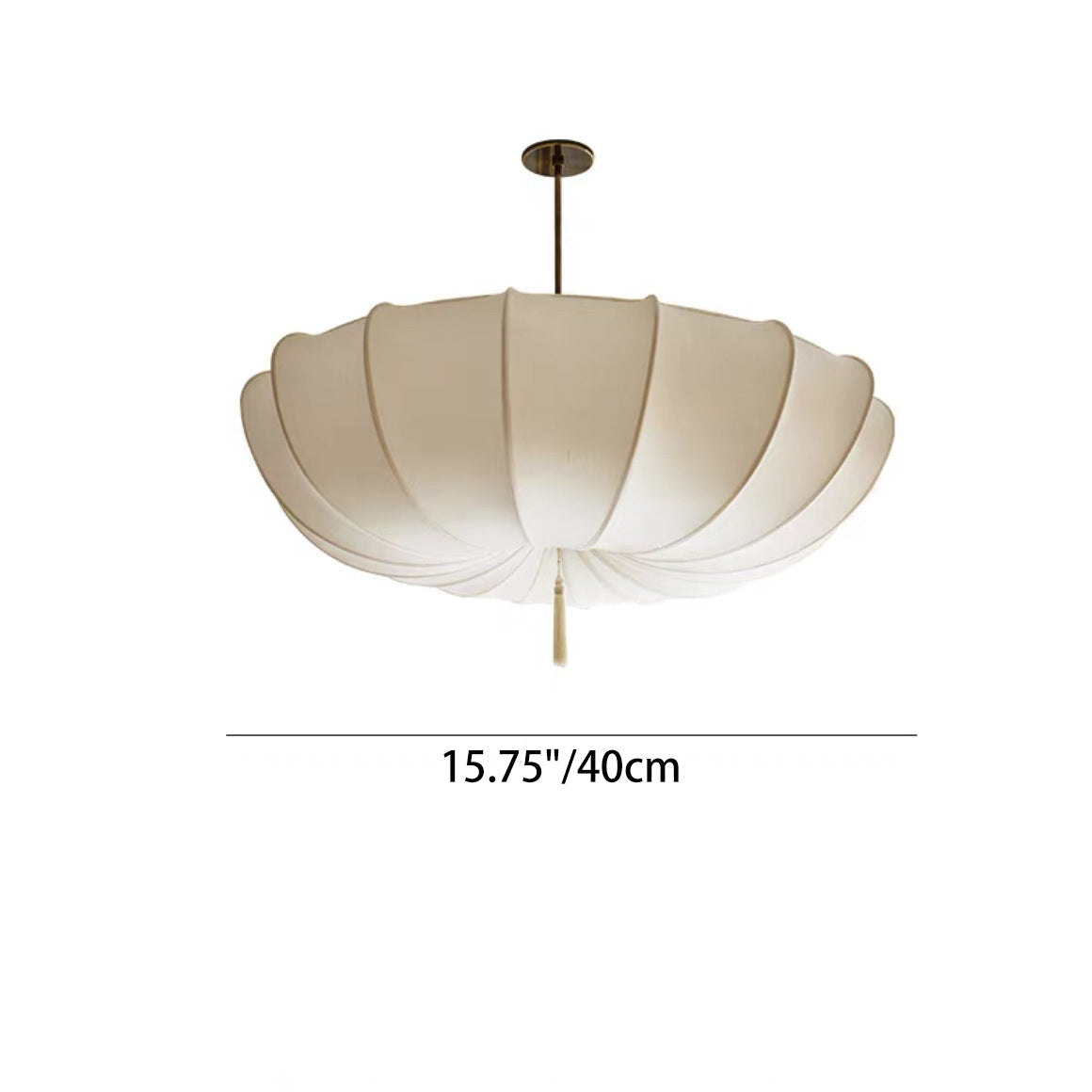 Traditioneller japanischer runder Eisenrahmen-Stoffschirm 3/5-Licht-Kronleuchter für Wohnzimmer