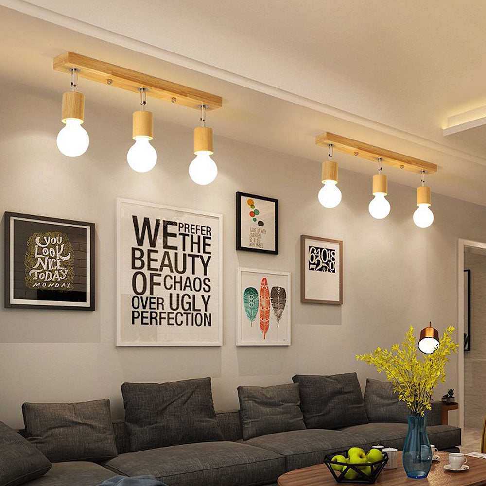 Nordic Track Lighting - Rotate Spotlight Wood Accent Modern