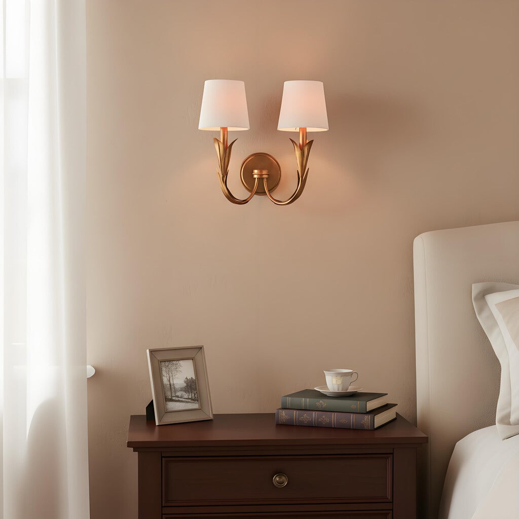 Duova Wall Lamp - Curved Reed-Like Metal Arms Design for Bedroom, Living Room or Bathroom