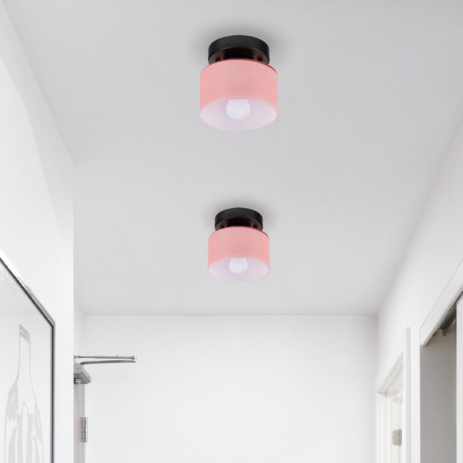 Bauhaus Glas Deckenleuchte - Minimalistische Mini Design Lampe für den Flur