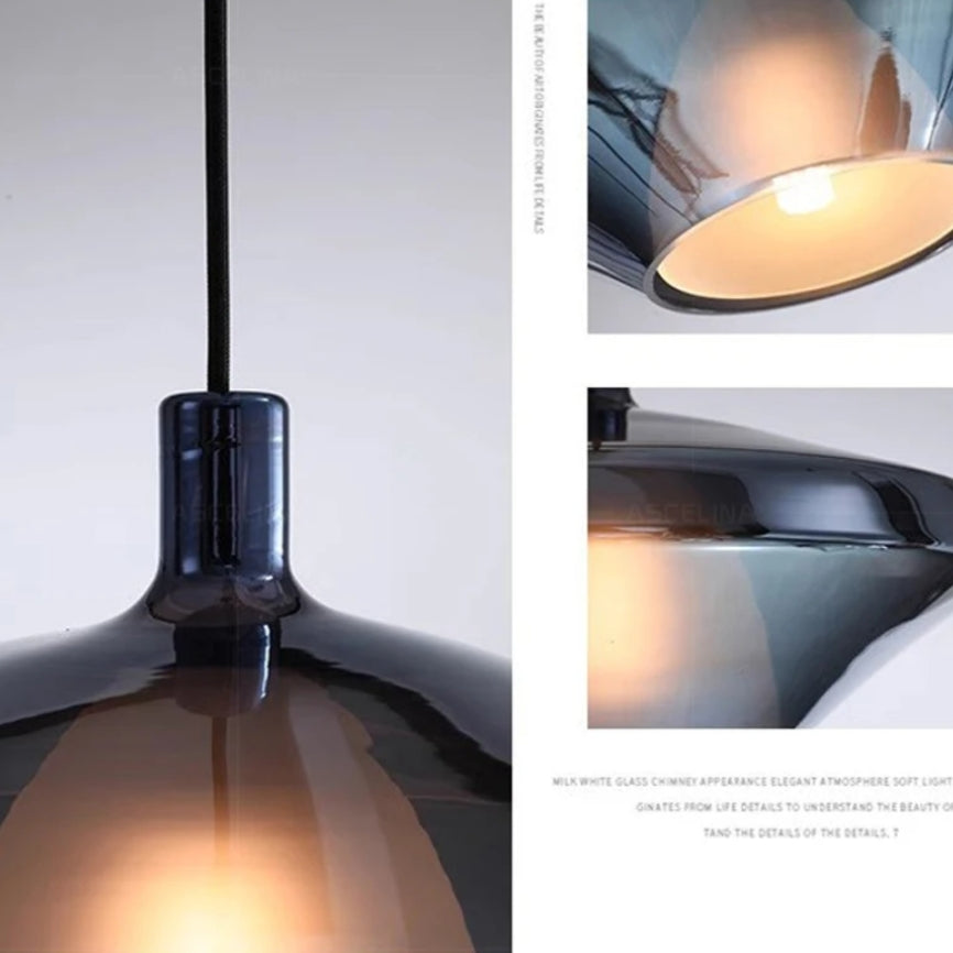 Modern Glass Pendant Light – Simple Colorful Dining Room Lighting