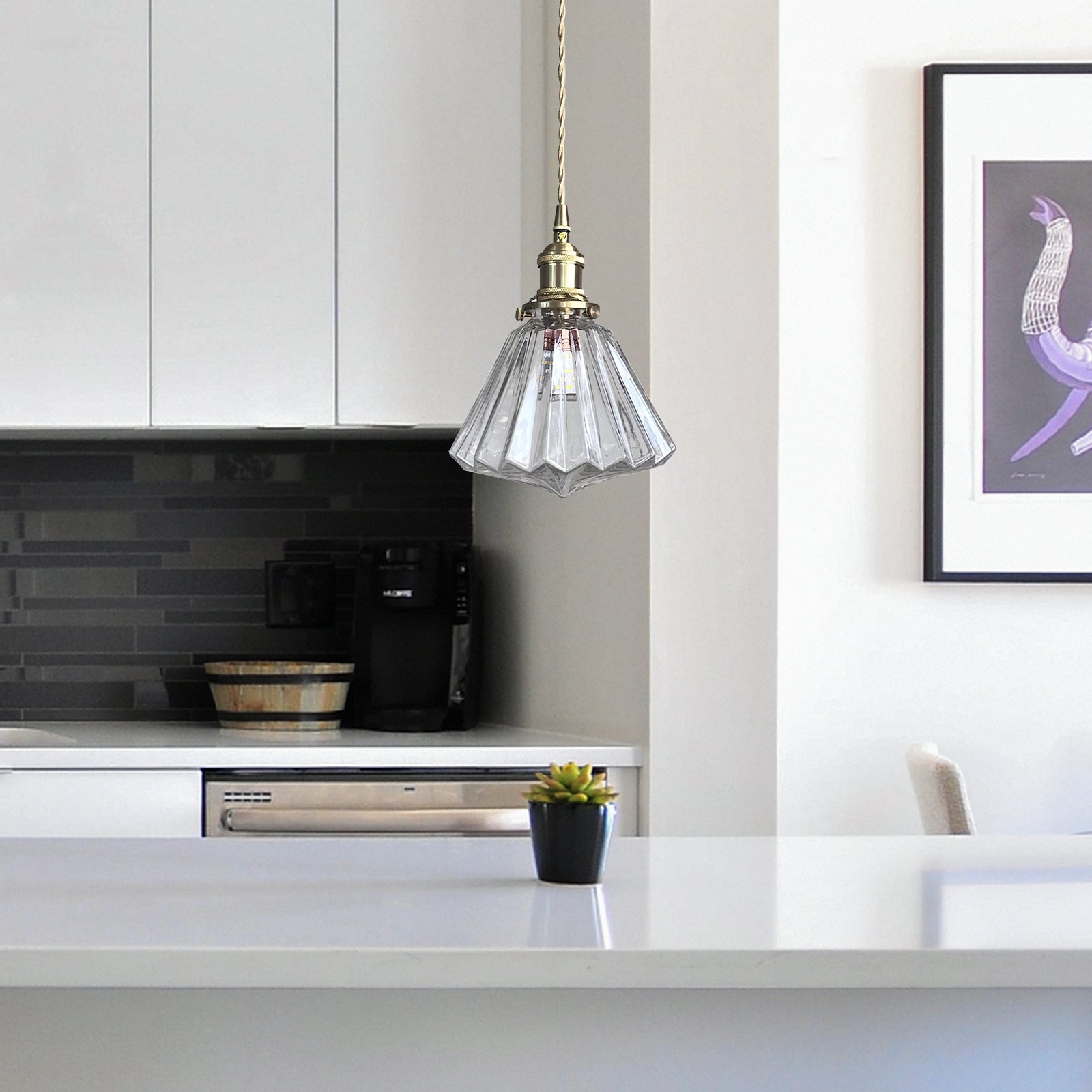 Pendelleuchte aus Messing und Glas – Elevate Charm-Leuchte für die Küche