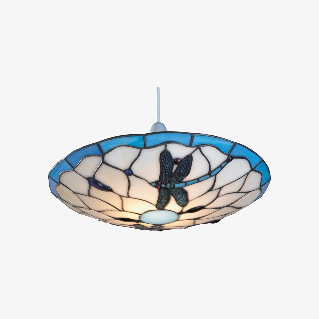 TF Butterfly Pendant Lamp — Decorative Stained Glass Pendant Light for Bedroom or Entryway