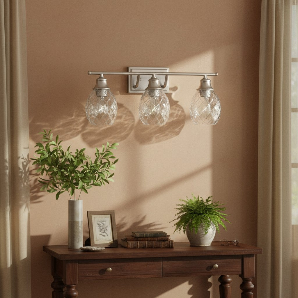 Nixora Modern Farmhouse Ribbed Design Wall Lamp - Decorative Lighting for Bathroom and Hallway