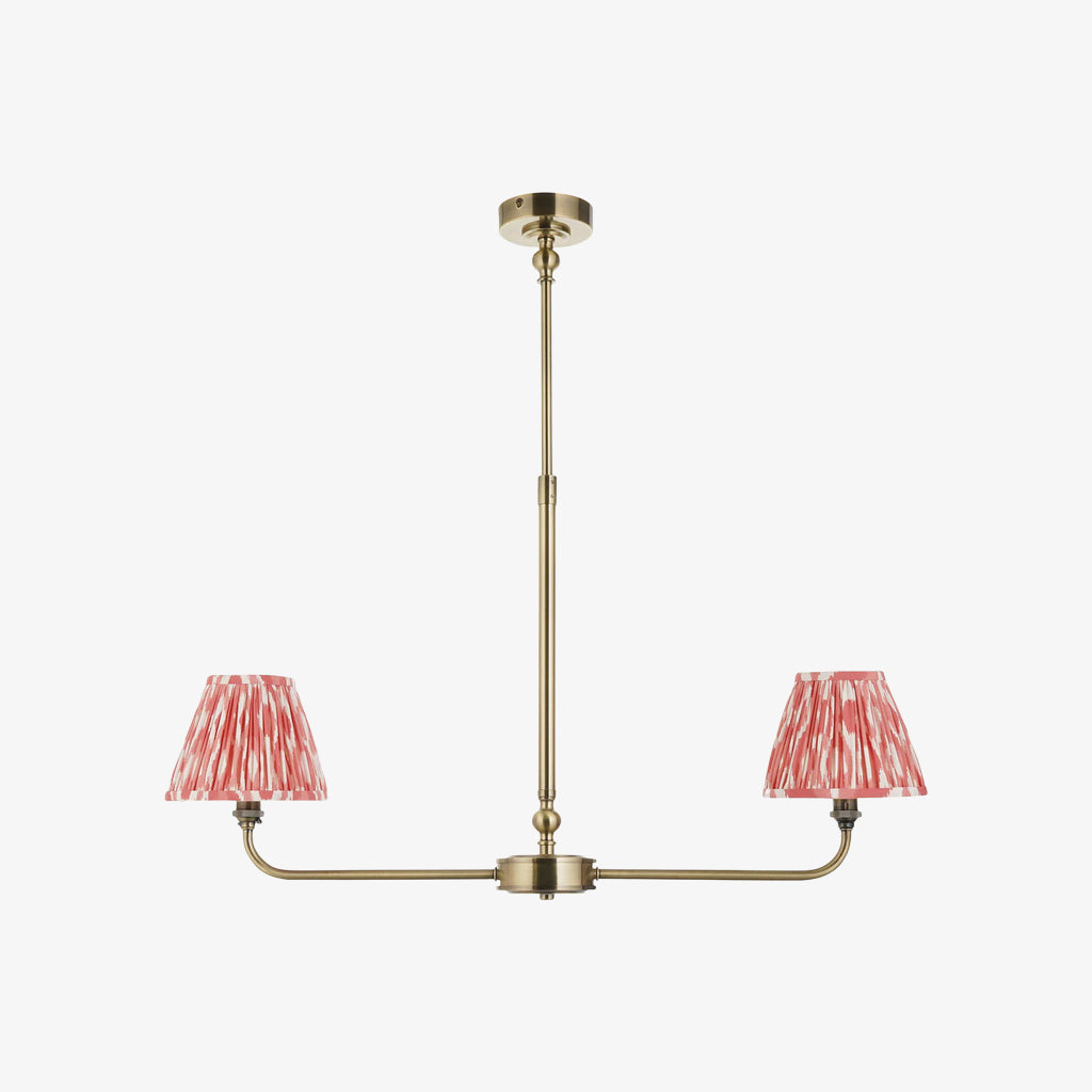 Zevatik Classic Ikat Patterned Fabric Chandelier - Metal Bracket Chandelier