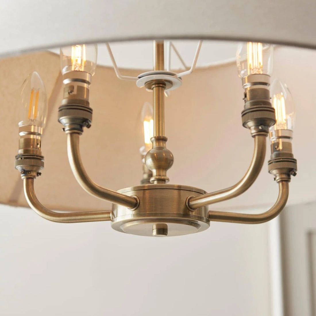 Zevatik Pendant Lamp with Linen Shade – Classic Multi-Light Design for Dining and Living