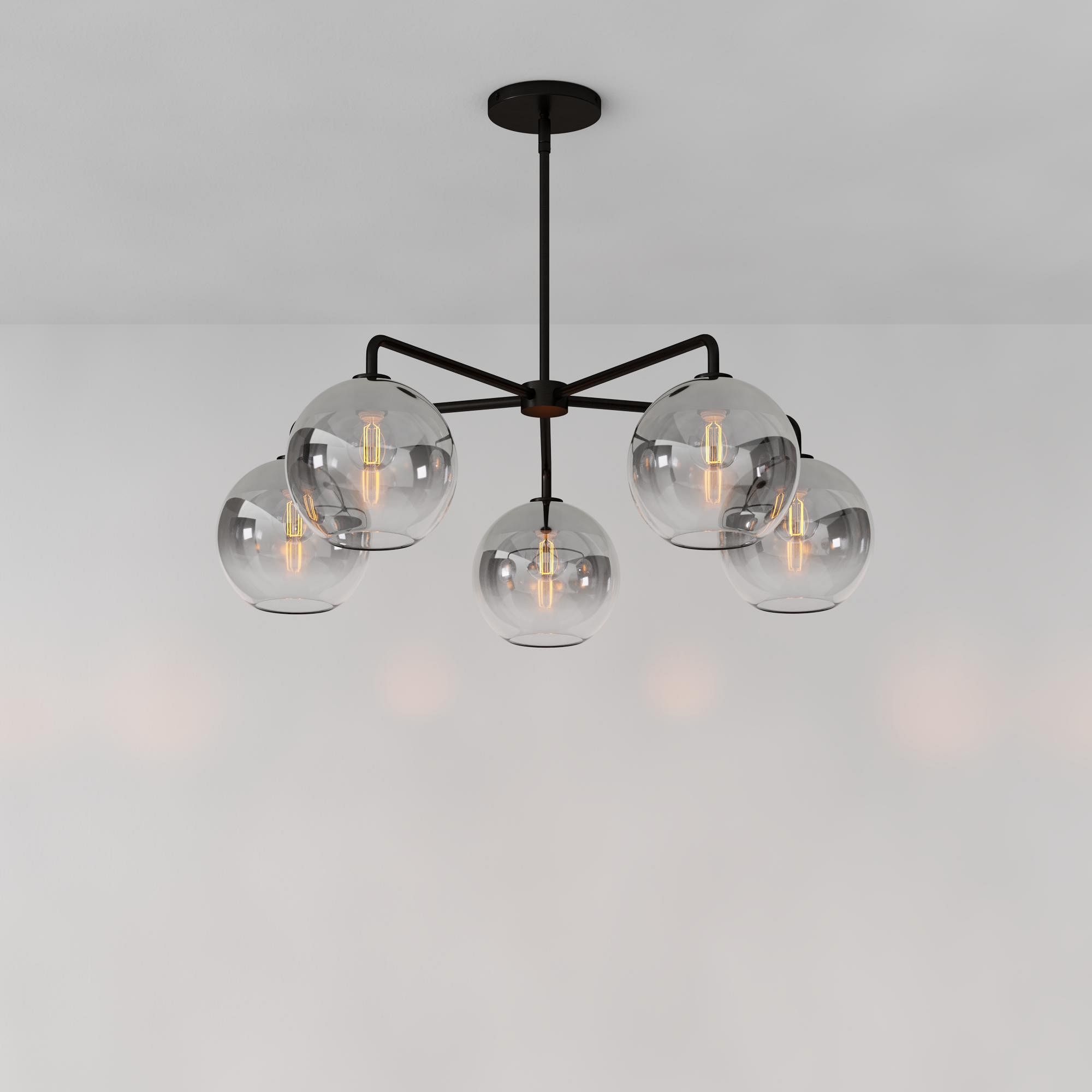 Selvion Elegant 5-Light Globe Chandelier – Modern Glass Pendant Lighting Fixture