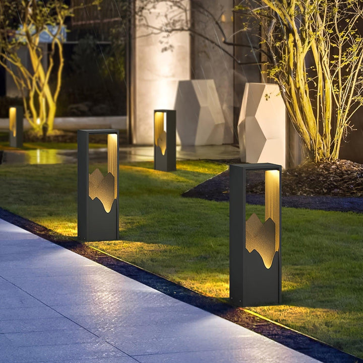 Modern Solar Outdoor Light - Square Lamp Stainless Steel for Garden