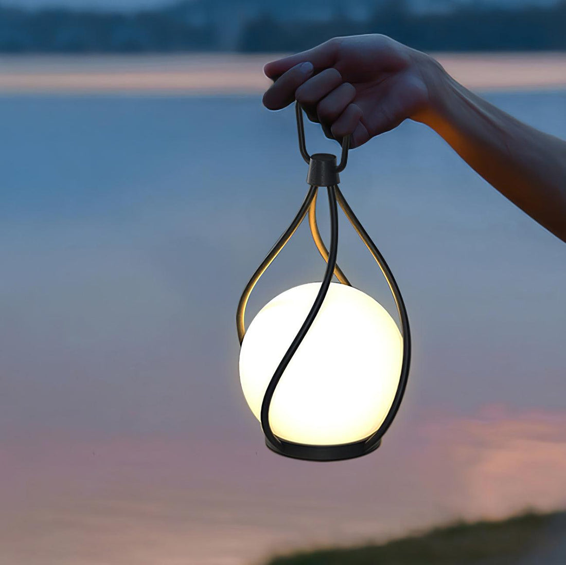 Orb Lantern Table Lamp - Rechargeable LED Light for Indoor & Patio