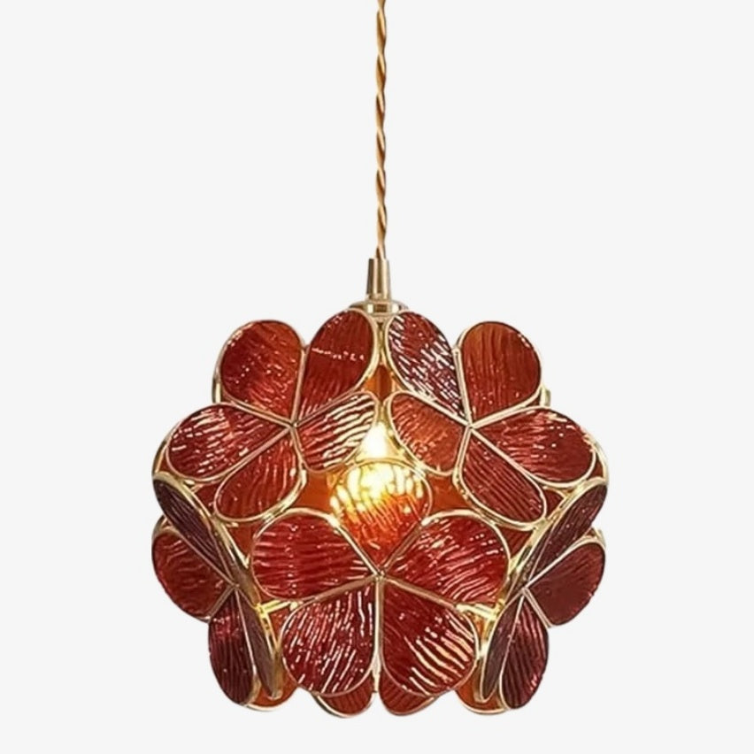 FloriVitre Pendant Light with Petal Silhouette - Vintage Style Lighting for Home Spaces