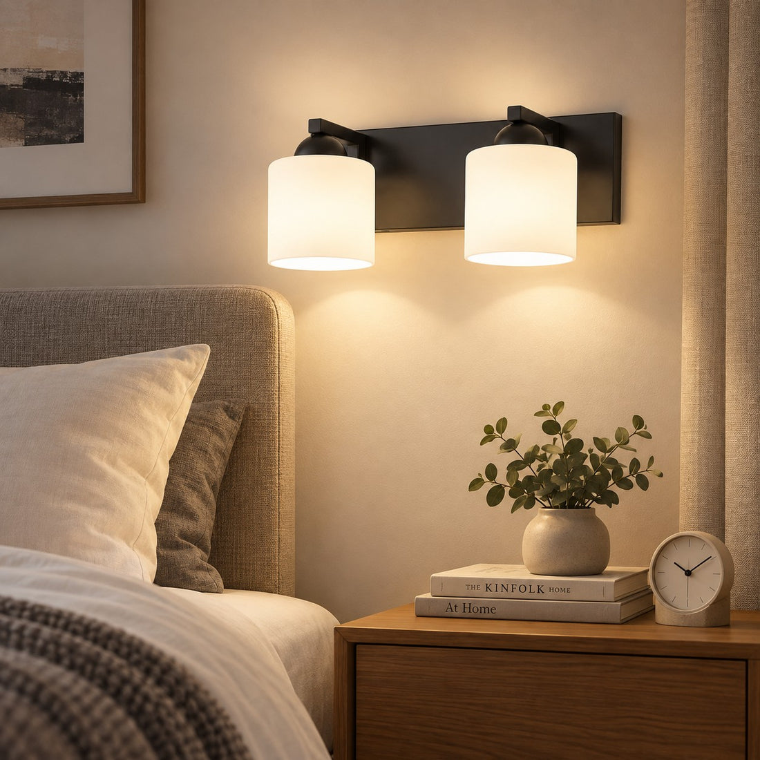 Modern Metal Vanity Light with Glass Shades for Bathrooms