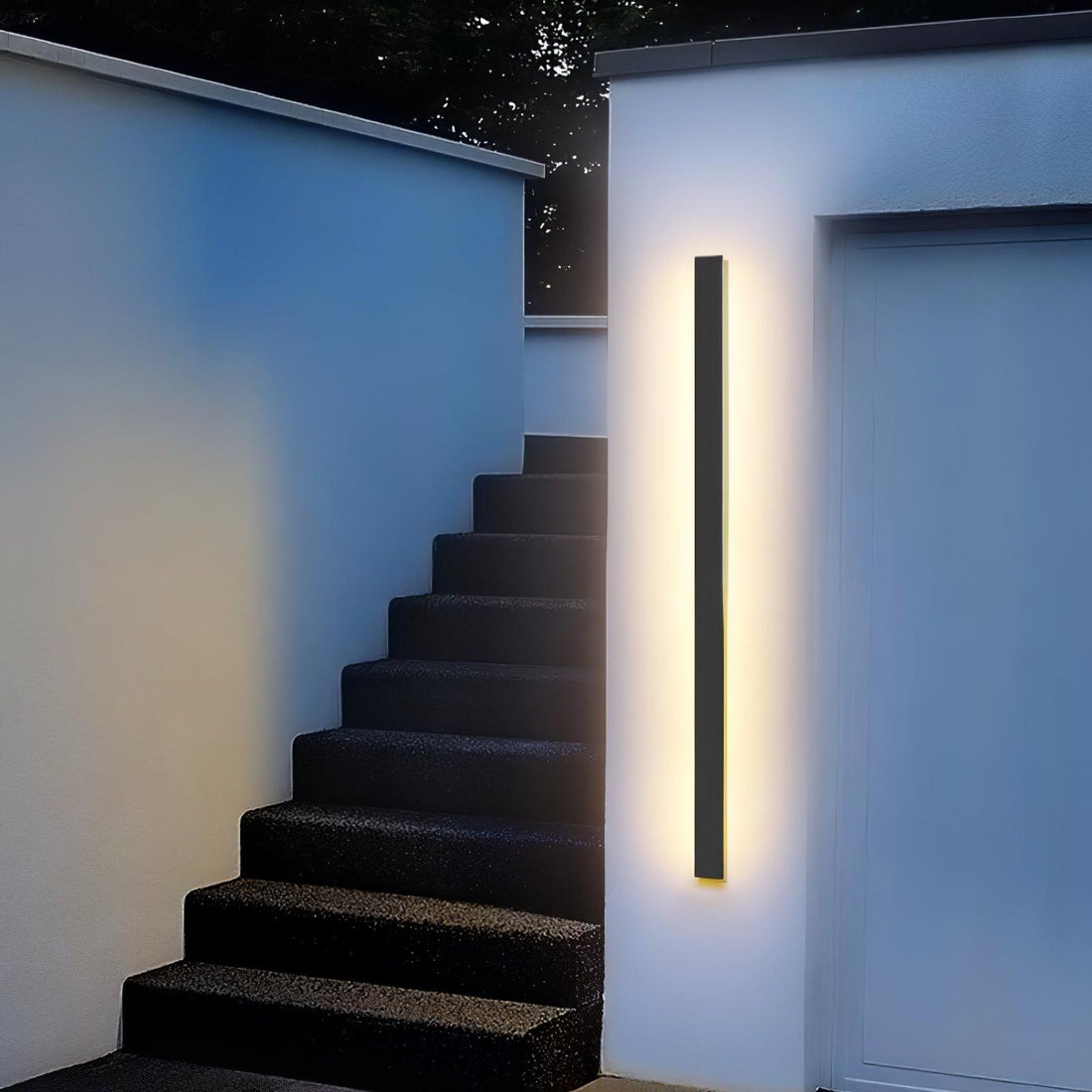 Long Strip Solar Outdoor Wall Sconce - LED Light for Front Porch
