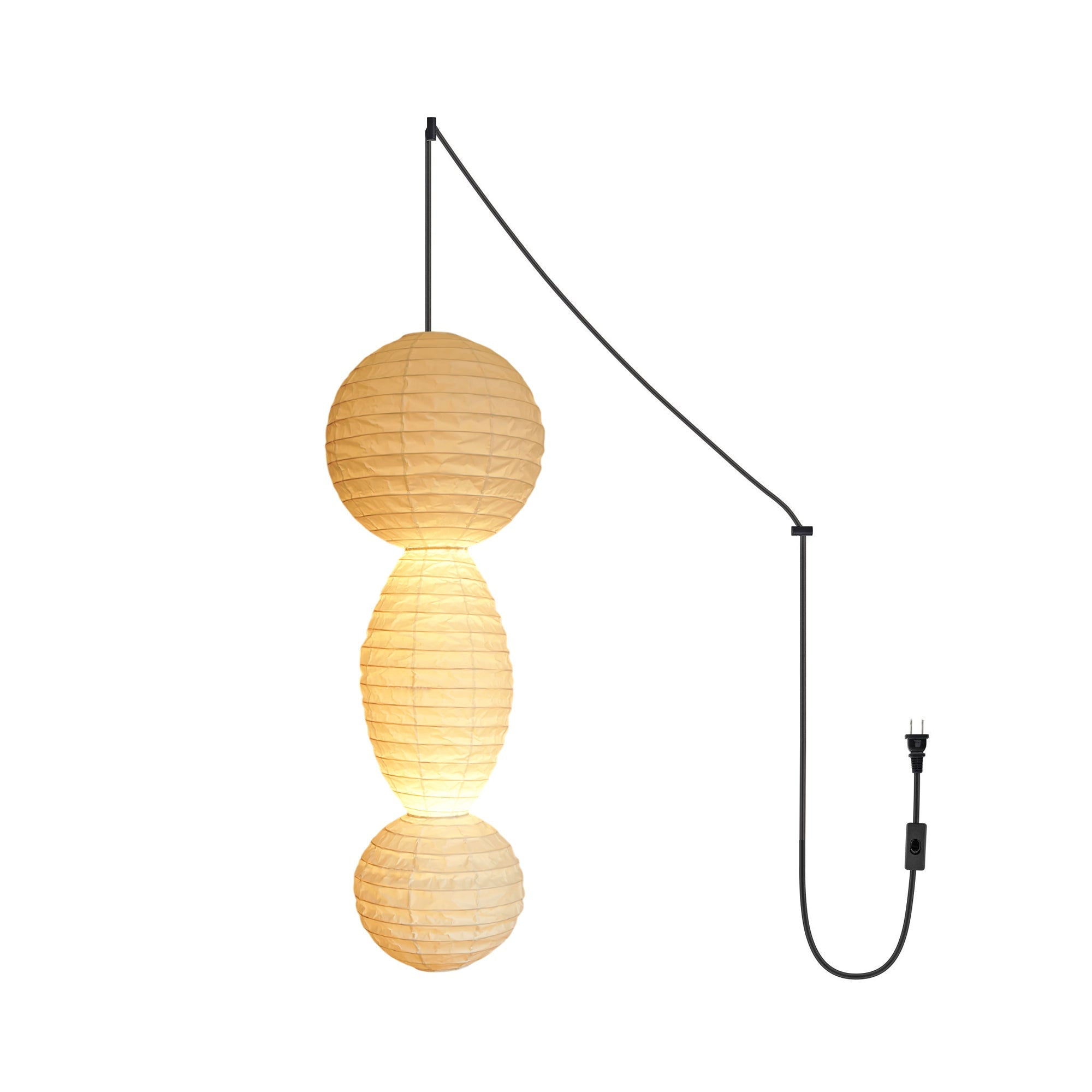 Stacked Paper Plug-In Pendant Lamp