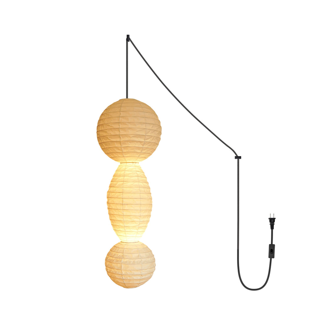 Stacked Paper Plug-In Pendant Lamp