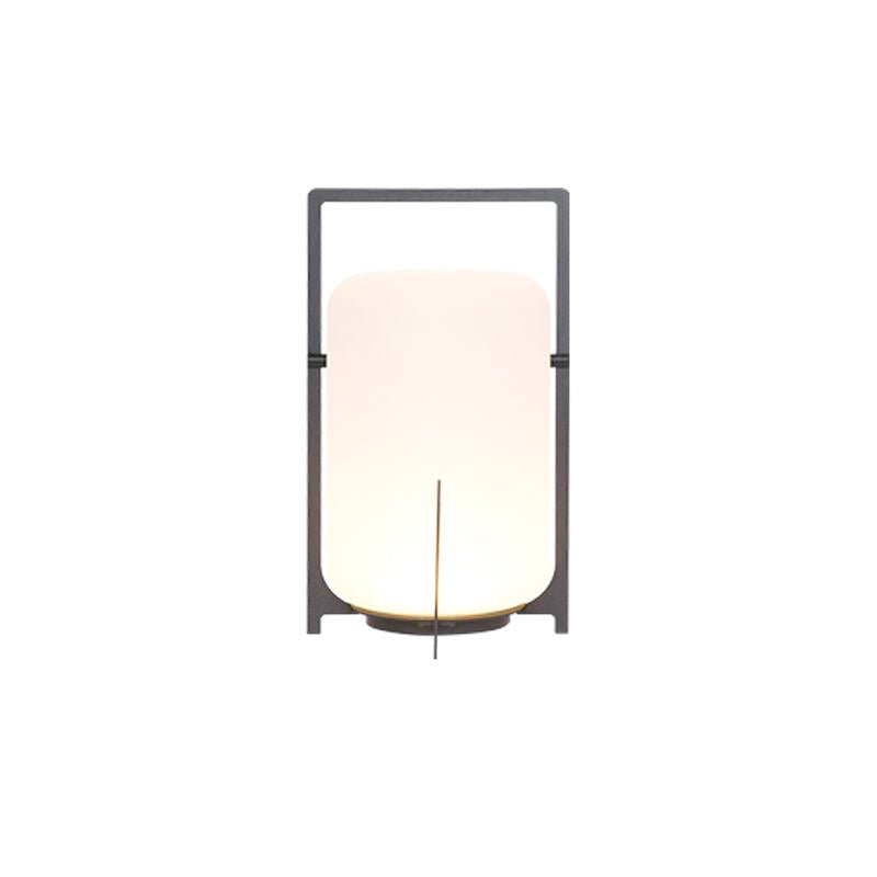 Lantern Table Lamp - Steel Modern Light for Bedroom & Living Room