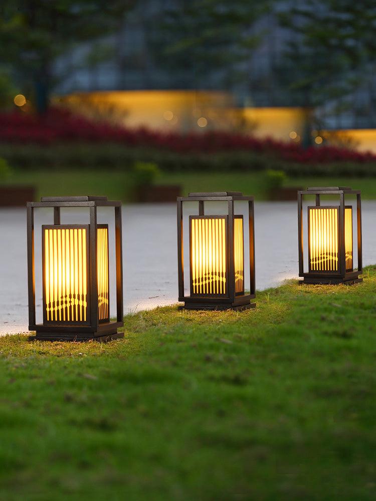 Quadratische Käfig-Gartenleuchte – Metall-Retro-Klassiker-Dekorlampe für den Außenbereich