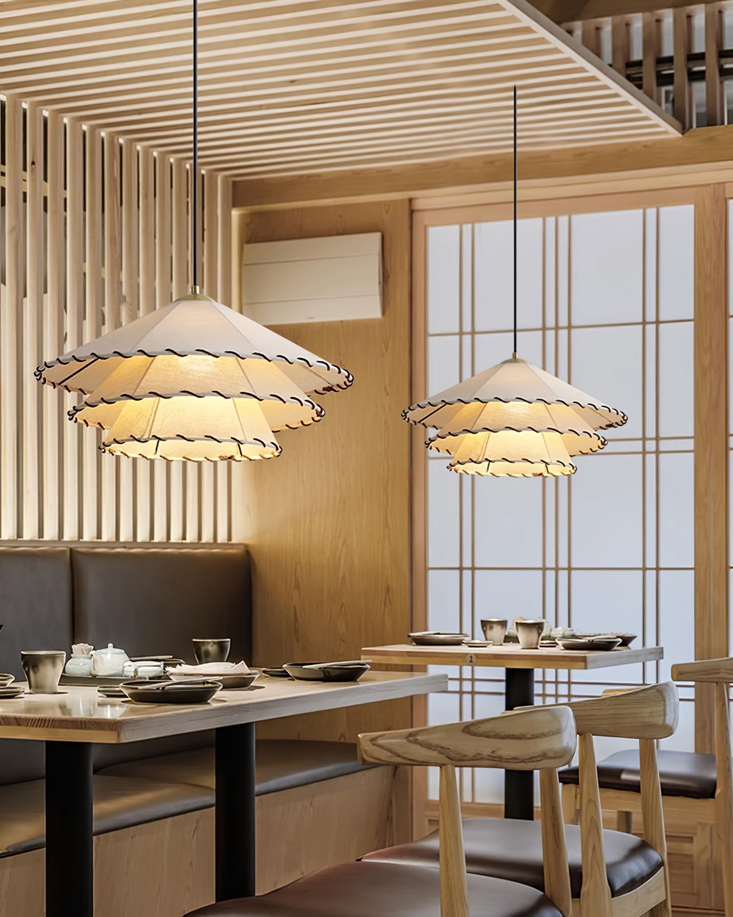 White Fabric And Metal Plug-In Pendant