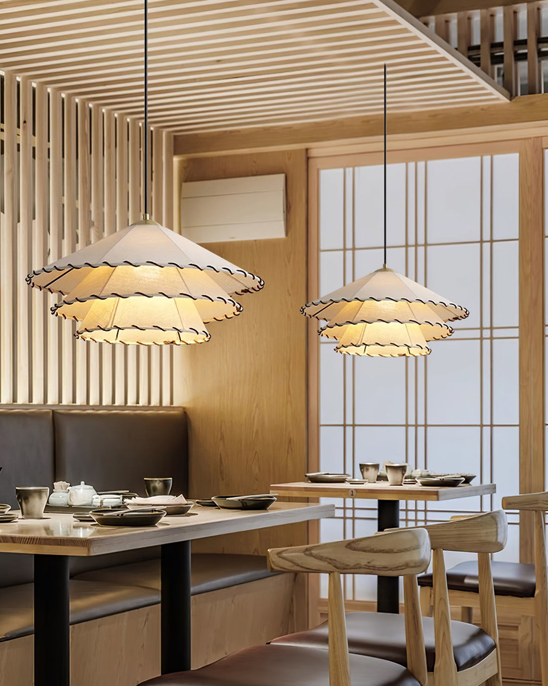 White Fabric And Metal Plug-In Pendant