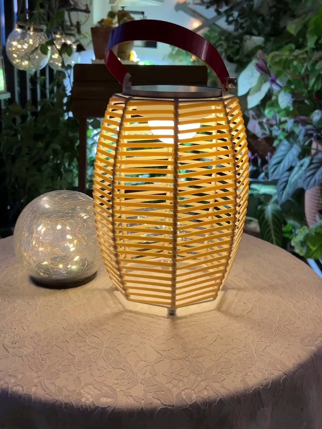 Lantern Built-in Battery Table Lamp - Portable Lamp for Bedroom