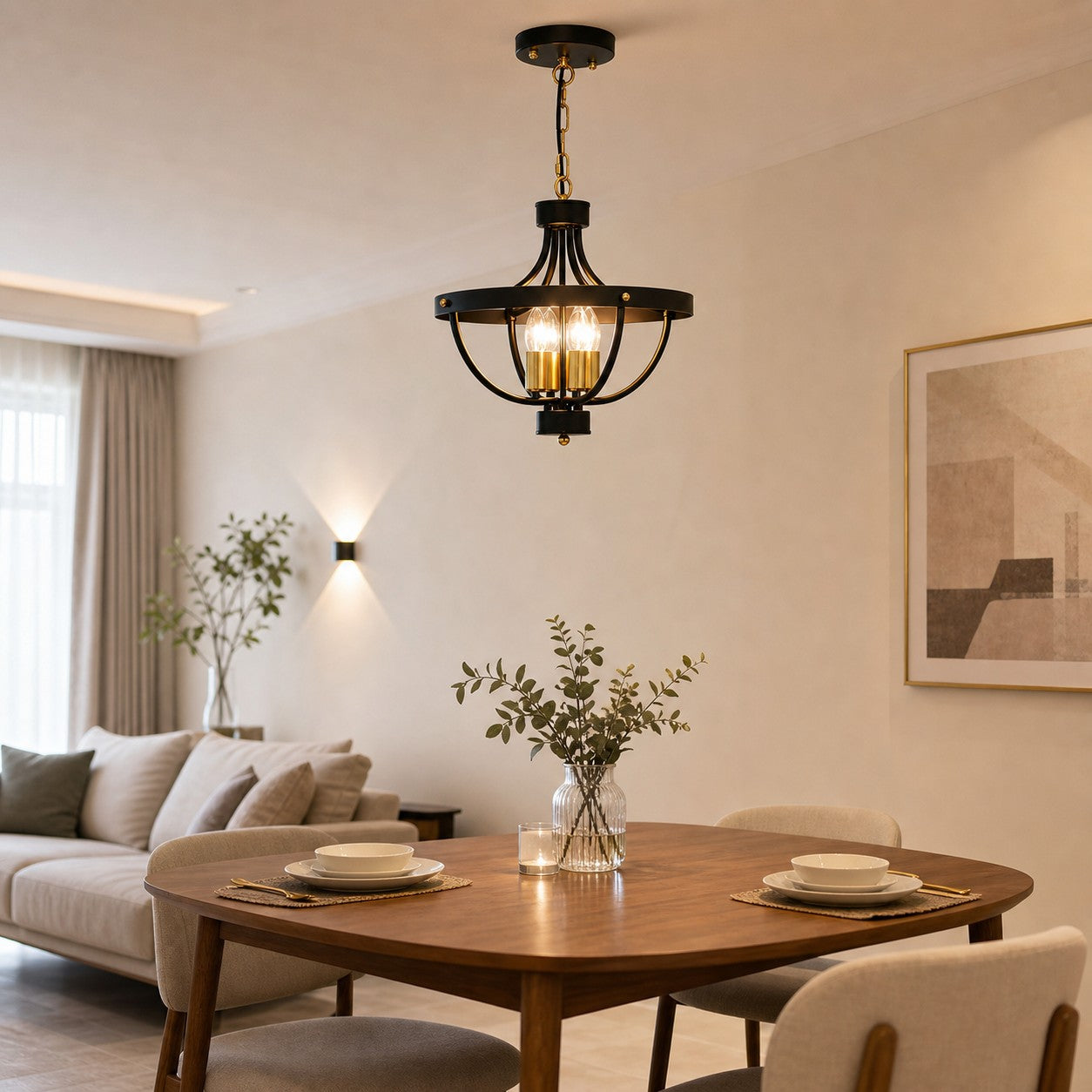 Vintage Farmhouse Semi Flush Mount Ceiling Light
