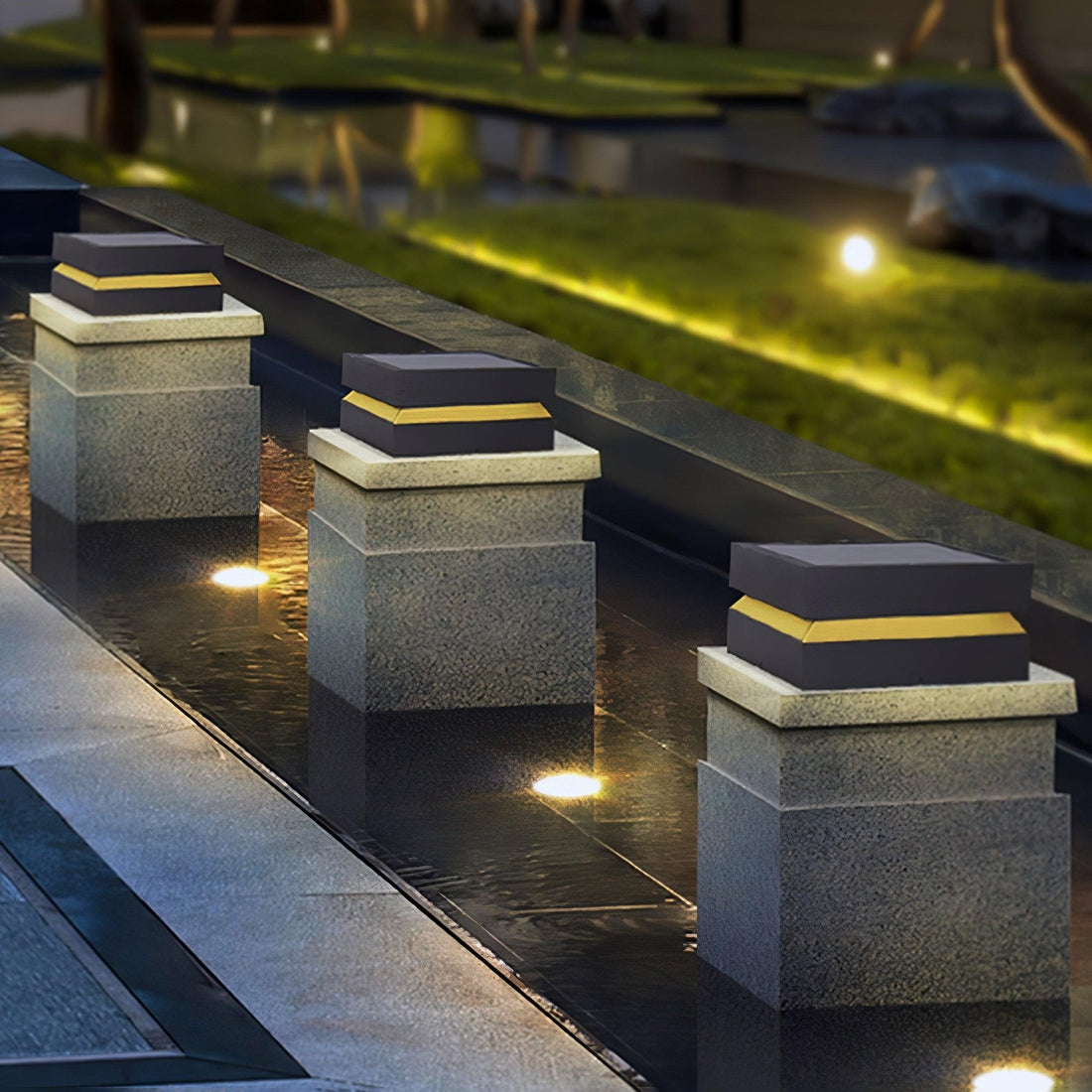 Quadratische Pfosten-Außenleuchte - Wasserdichte Gartenlampe für den Weg