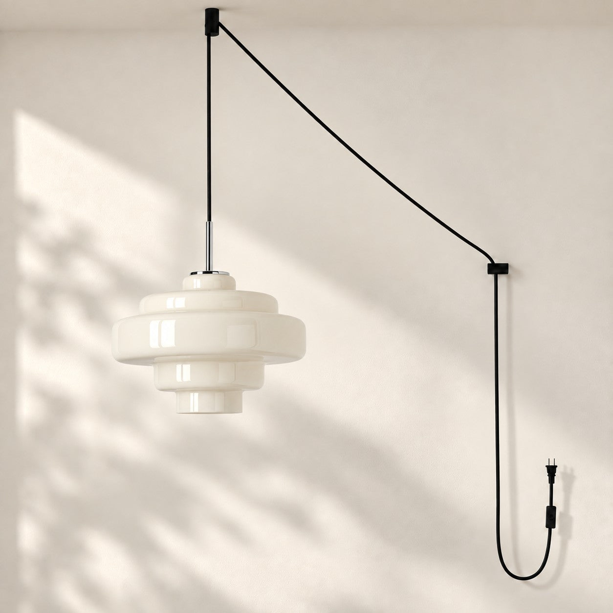 Koloro Millie Glas-Pendelleuchte mit Stecker - Retro-Pendelleuchte in bunten Farben für moderne Innenräume