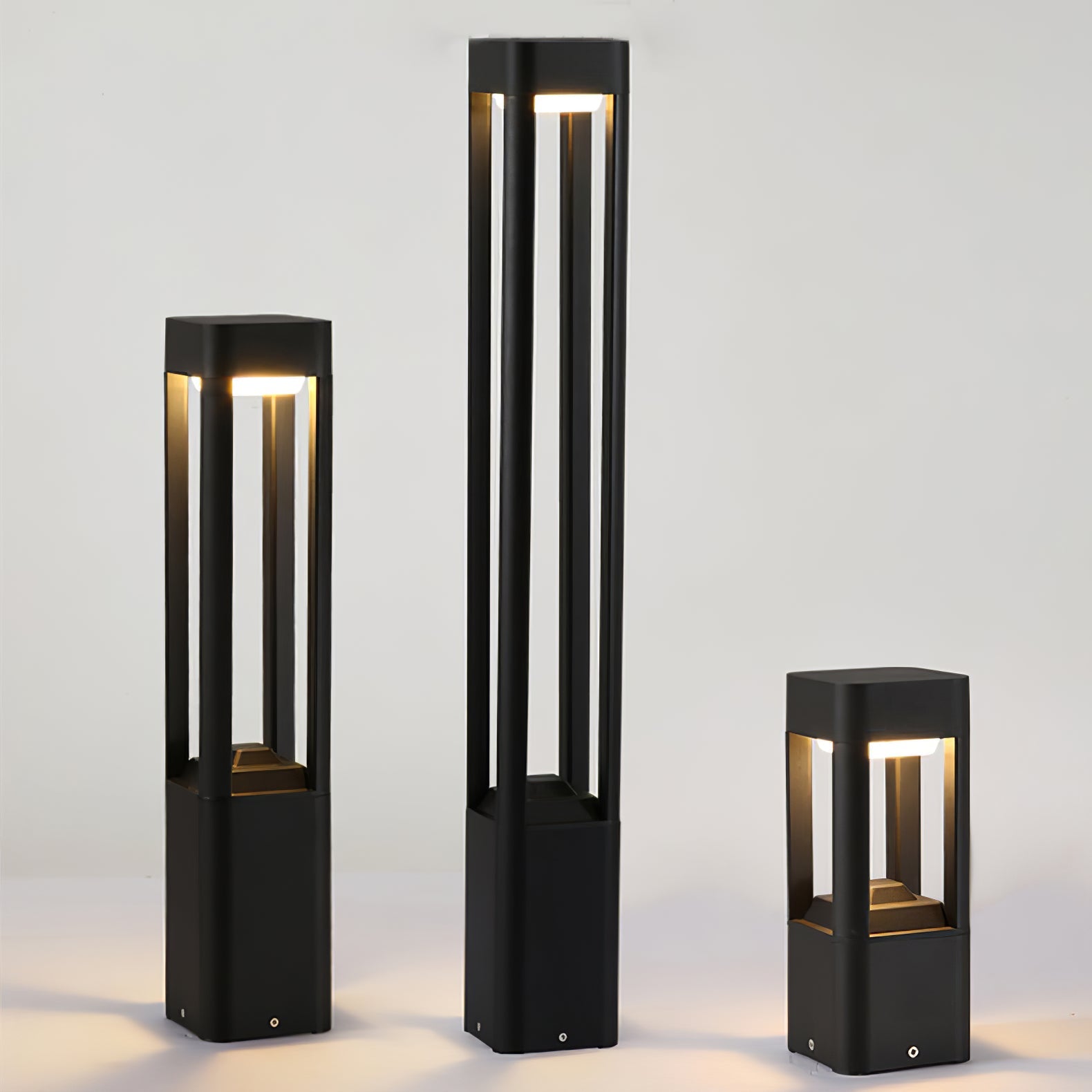 Rectangular Garden Bollard Light - Modern LED Lamp for Pathway
