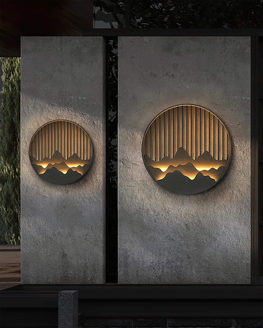 Mountain Outdoor Wall Lamp - Modern Circular Metal Light for Garden