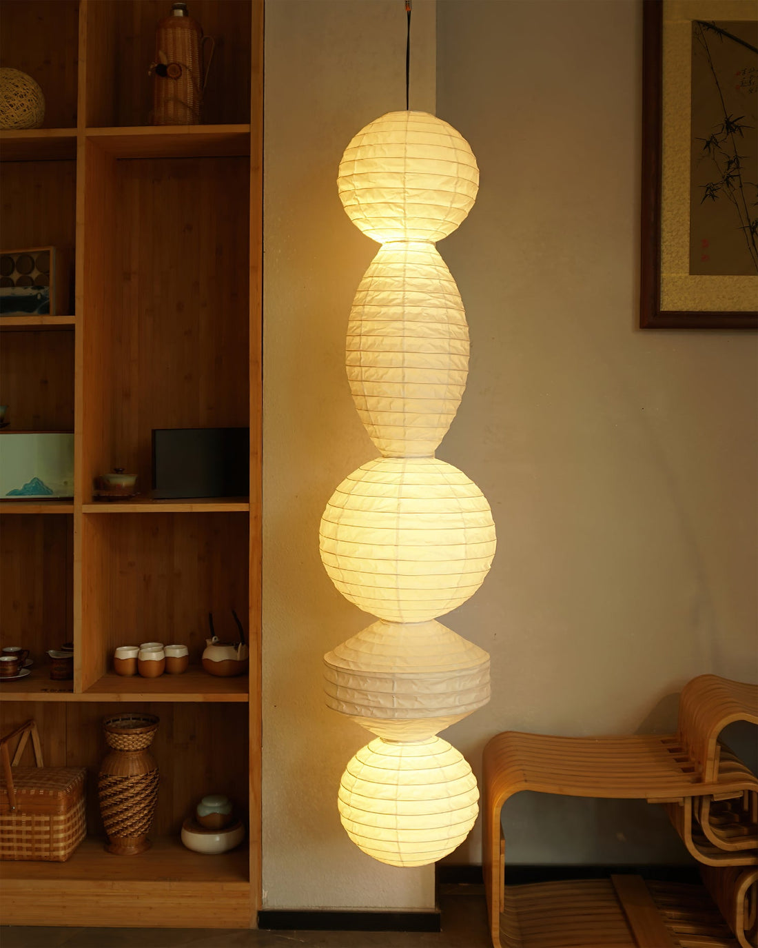 Lantern Series Pendant Lamp - Layered Xuan Paper Lamp for Dining Room