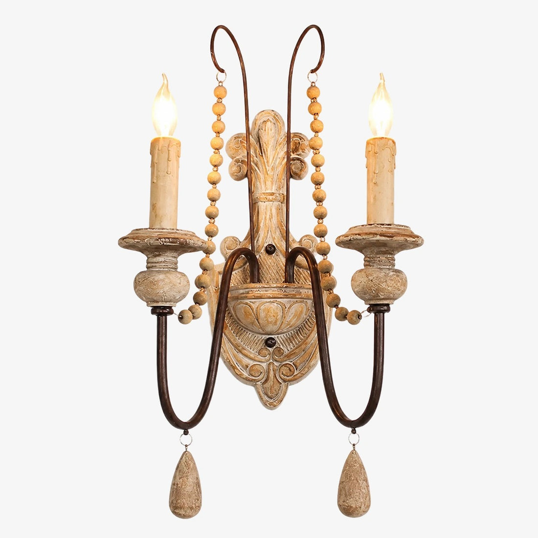 Old Wood Color two-light wall sconce