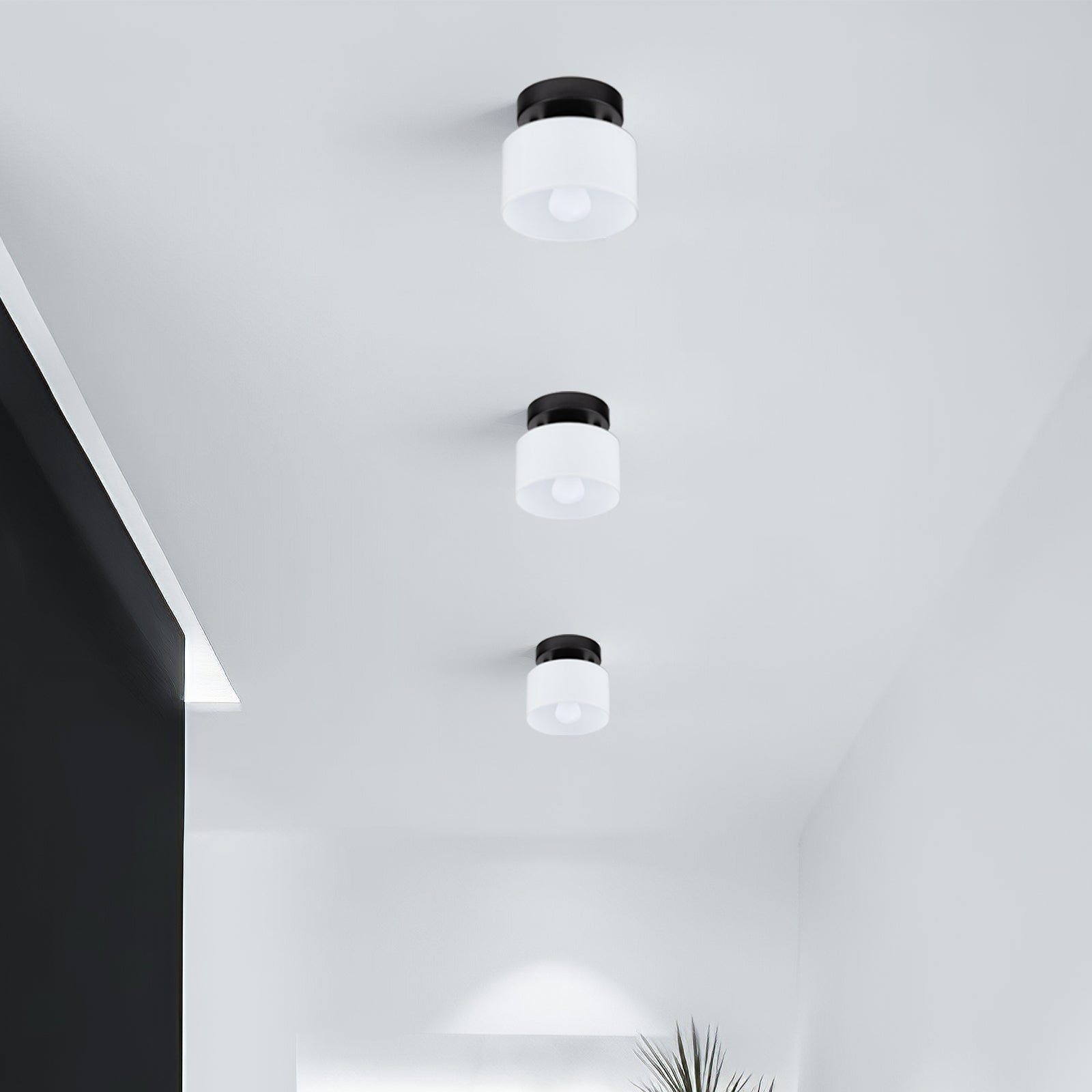 Bauhaus Glas Deckenleuchte - Minimalistische Mini Design Lampe für den Flur