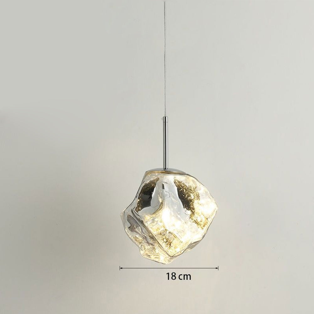 Modern Glass Pendant Light - Stone Shape Lamp for Kitchen Island
