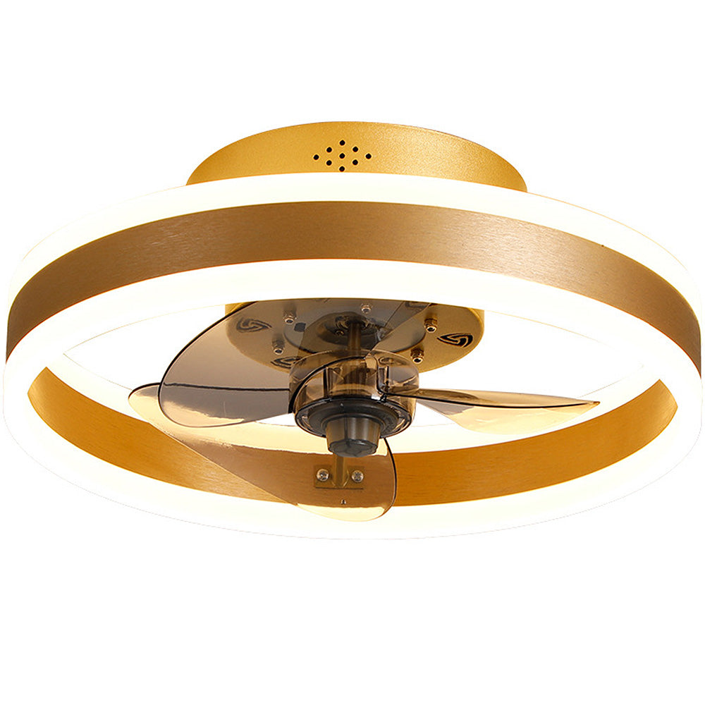 Ceiling Fan with Light – Round LED Modern Style for Bedroom Comfort