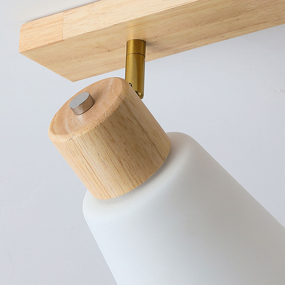 Wood Track Lighting - Modern Rotatable Minimalist Hallway Light