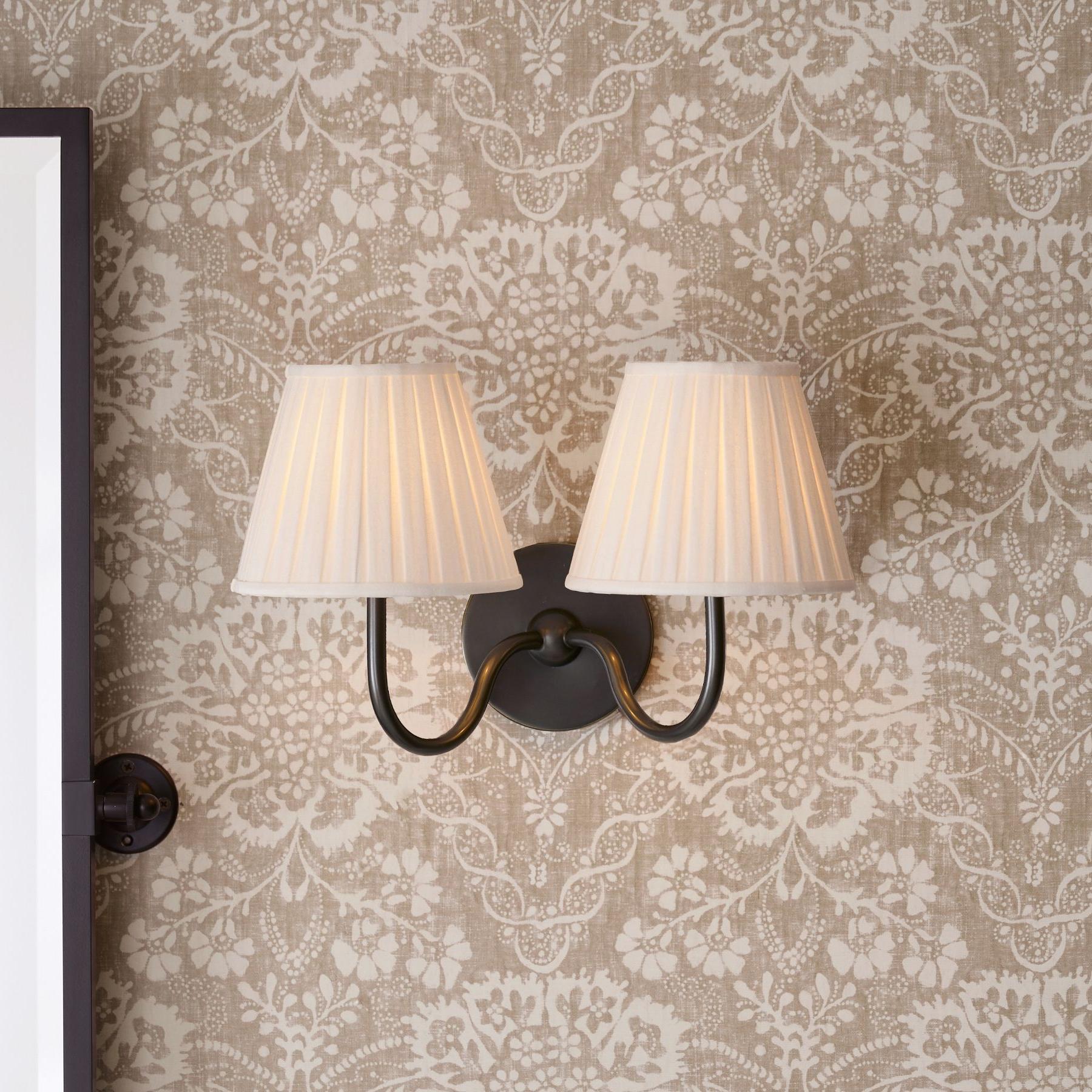 Luvora Vintage Pleated Shade Wall Lamp - Modern Brass Linen Wall Lighting