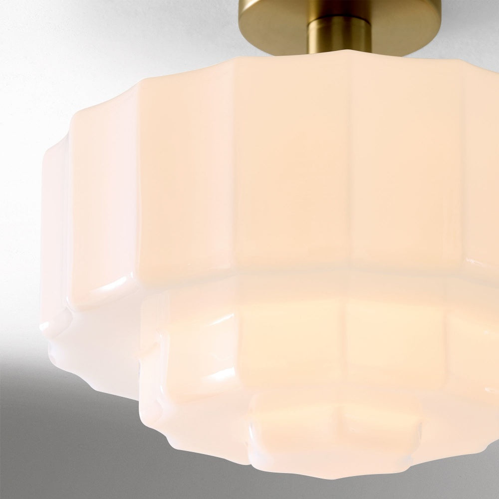 Vexrona Tiered Glass Shade Flush Mount – Contemporary Lighting for Bedrooms and Hallways
