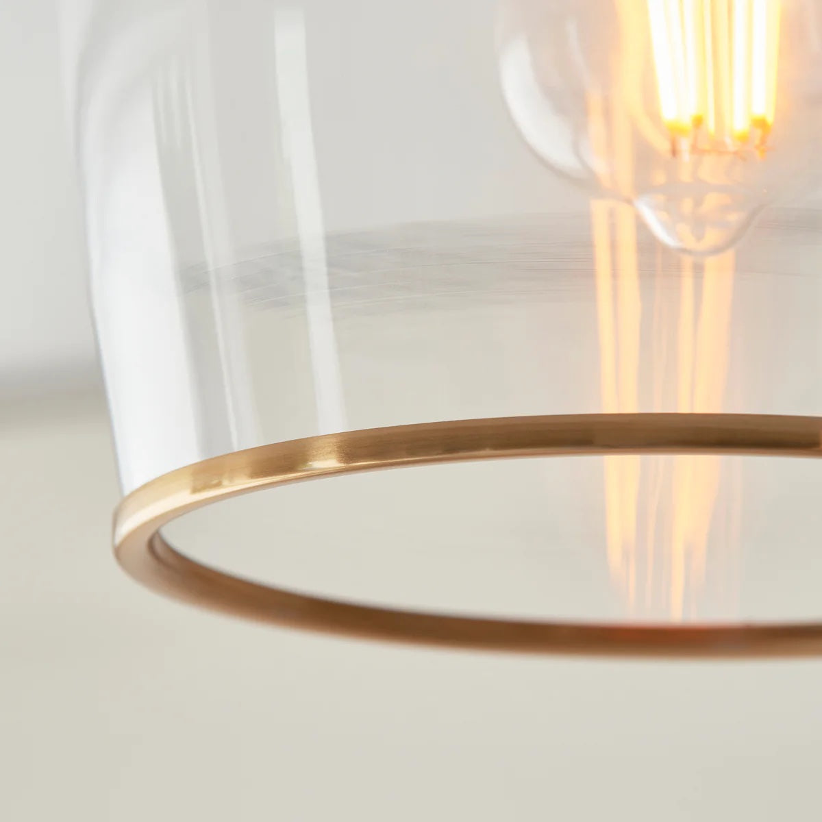 Brazara Dome Ceiling Light - Industrial Ribbed and Clear Glass for Living Room
