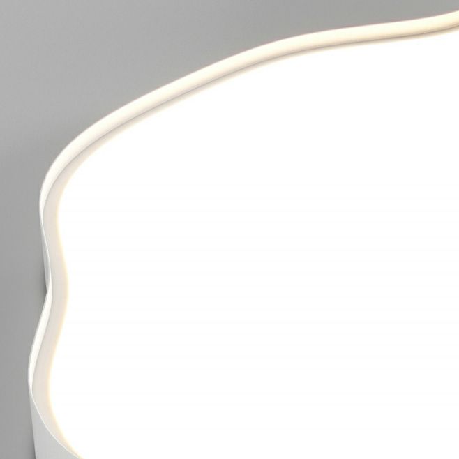 Cream LED Flush Mount Light - Cloud Metal Ceiling Fixture For Hallway