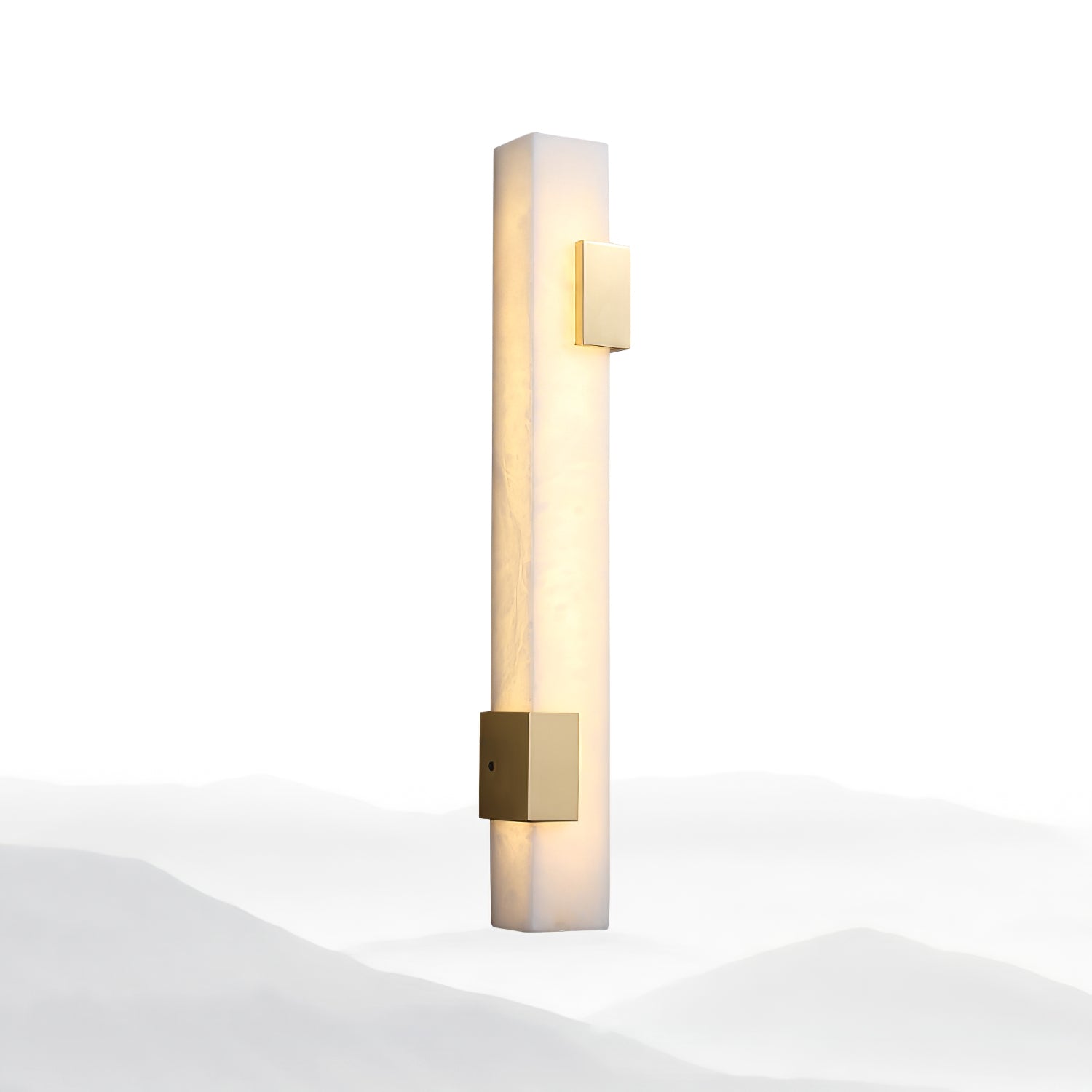 Alabaster Wall Sconce - Modern Brass Bar Light for Hallway or Bedroom
