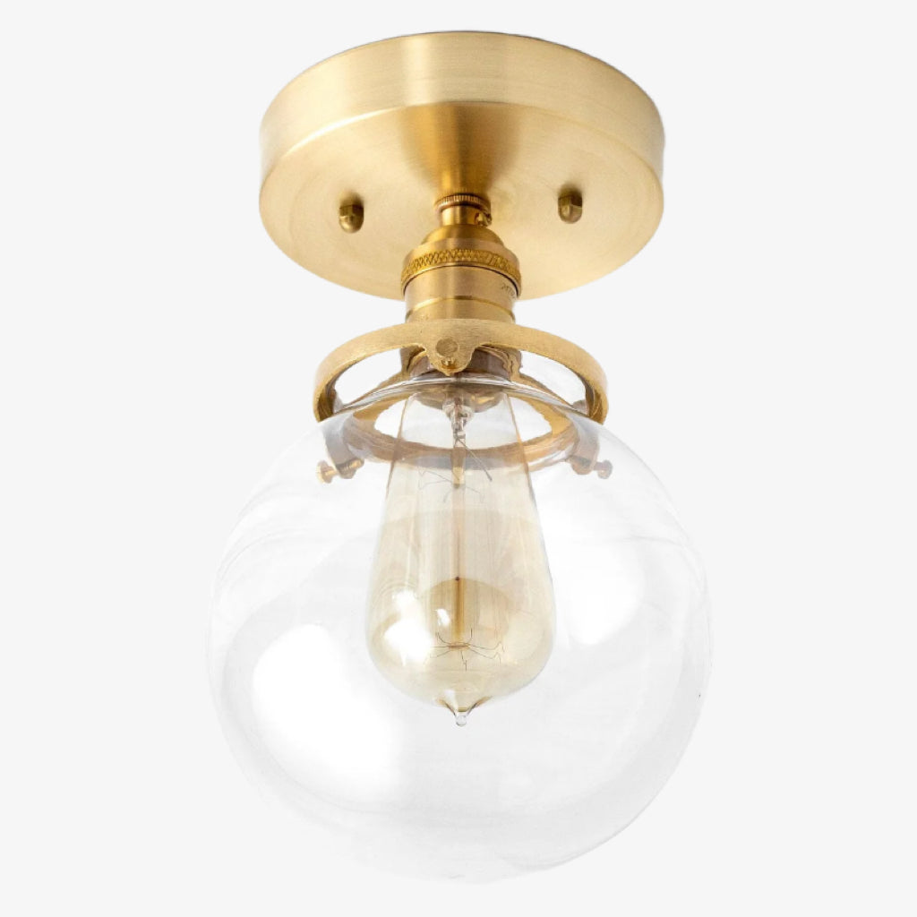 Glorica Glass Retro Globe Ceiling Light - Vintage Industrial Home Lighting