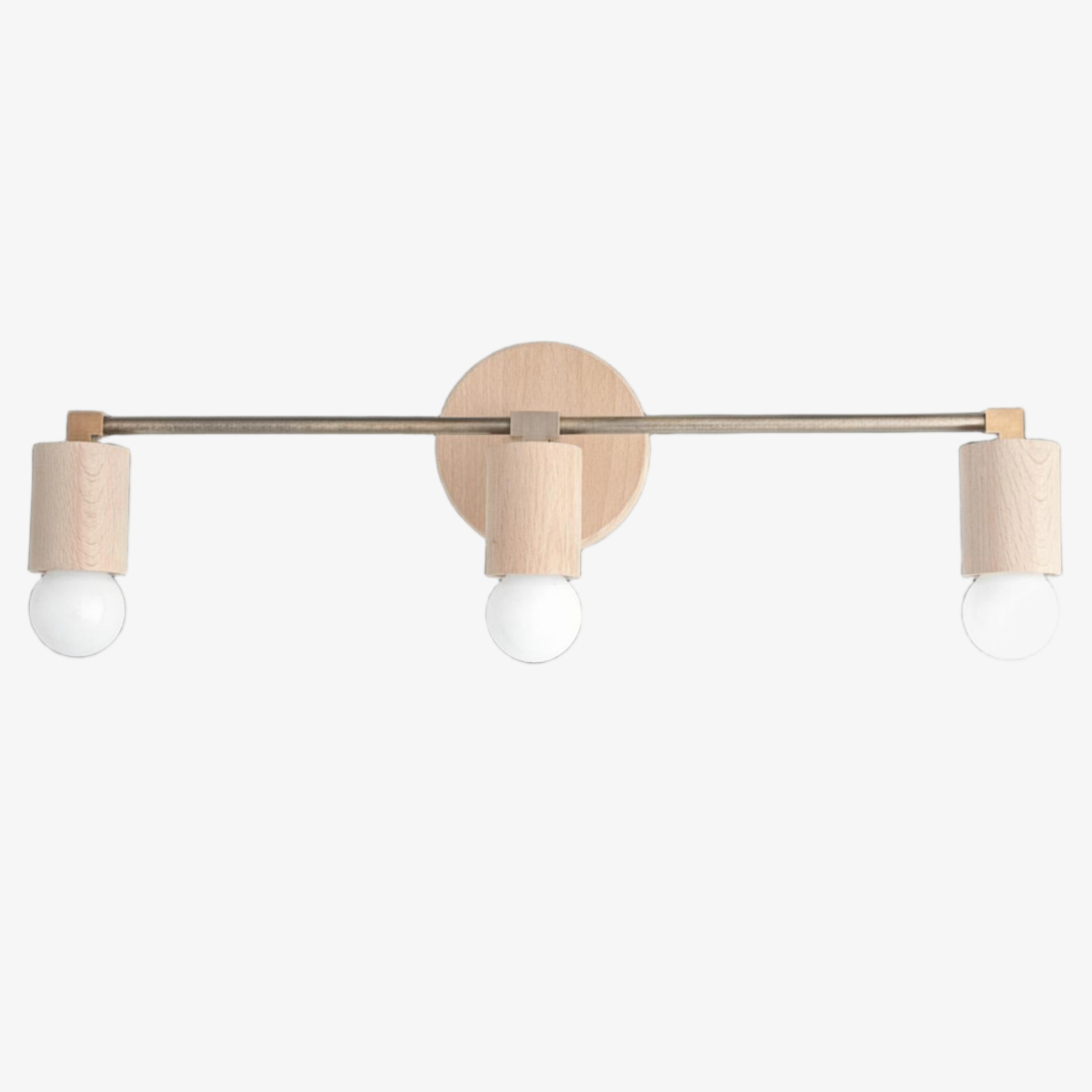 Mobilux Line Wood and Vanity Light - Bohemian Bathroom Lighting Fixture