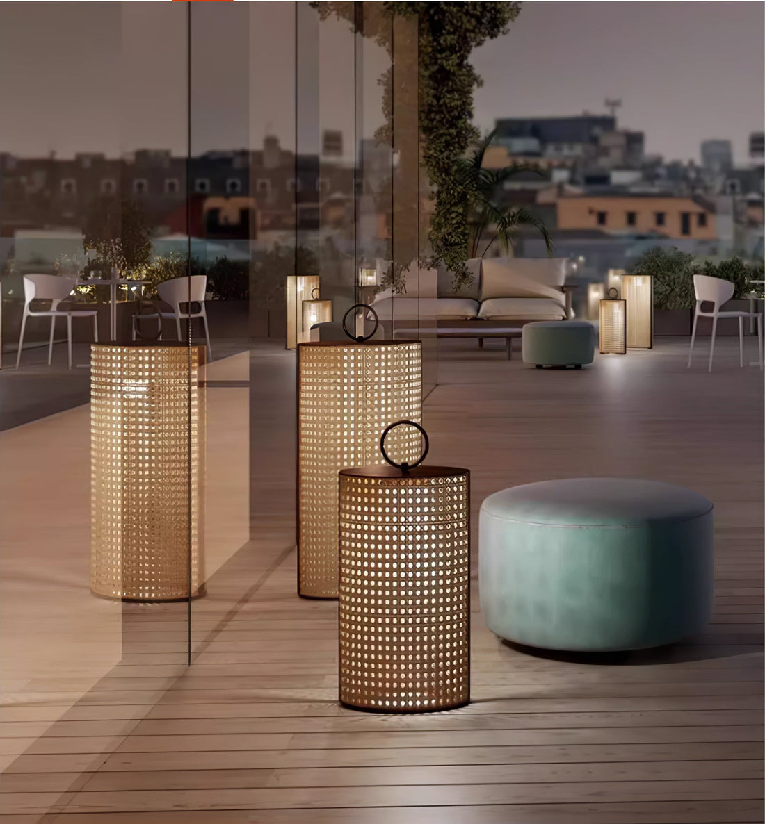 Solar-Laternenlampe für den Außenbereich – tragbares, elegantes Licht für Terrasse und Garten