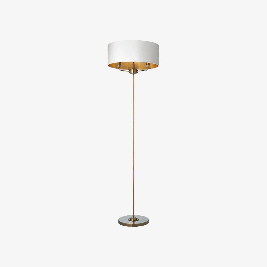 Tela Drum Shade Floor Lamp - Contemporary Fabric Standing Lamp for Home Office