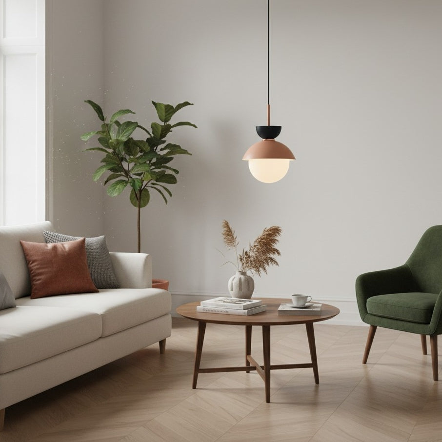 Frovela Nordic Macaroon Pendant Lamp with Globe Design – Aluminum Lighting for Bedroom or Living Room
