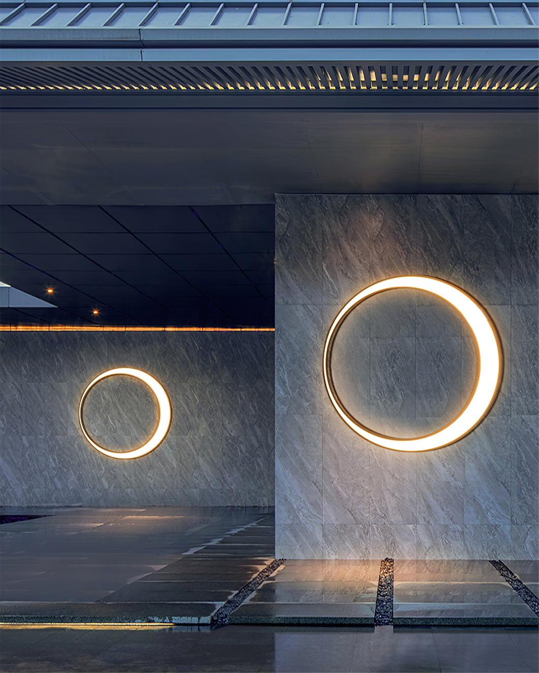 Moon Stainless Steel Wall Lamp - Black Celestial Fixture for Outdoor