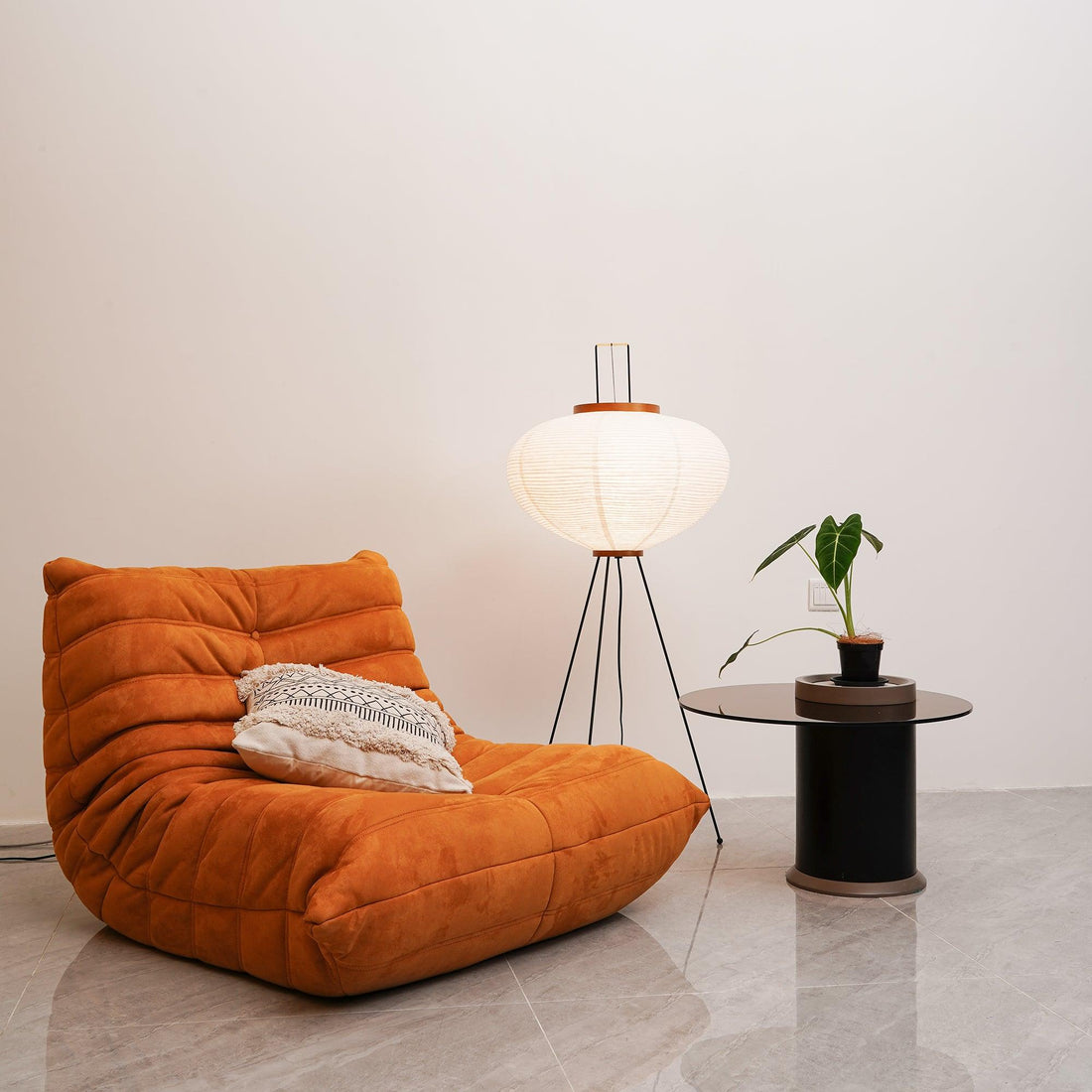 Rice Paper Floor Lamp - Bamboo Frame Soft Light for Living Room