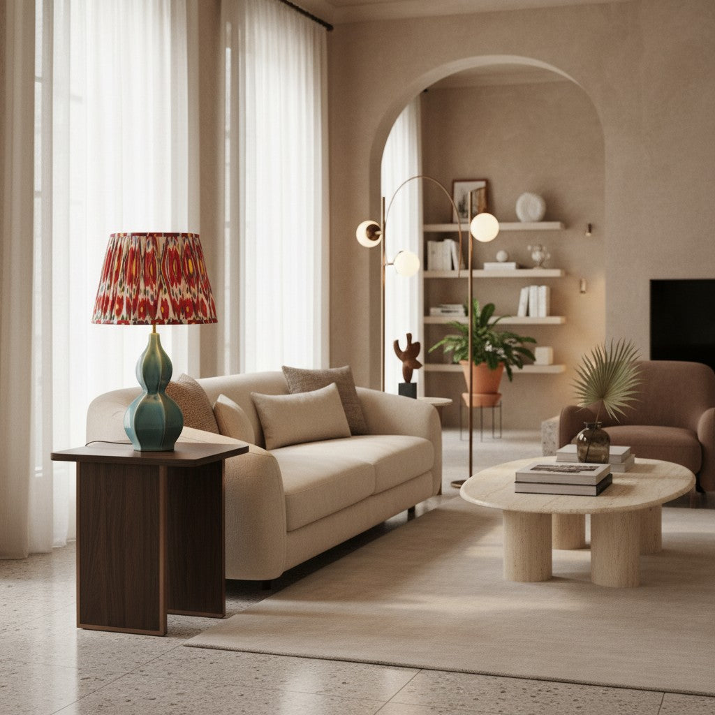 Thalune Table Lamp in Seaweed Ceramic – Sculptural Coastal Glow for Bedrooms and Living Rooms