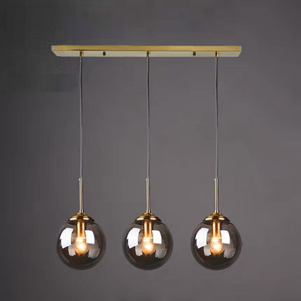 Glass Orb Pendant Light -  Industrial Ball Metal Lamp For Living Room