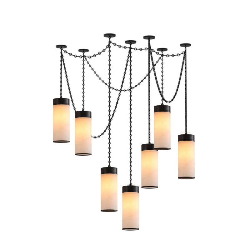 Cream Alabaster Chain Hardwired Pendant Light